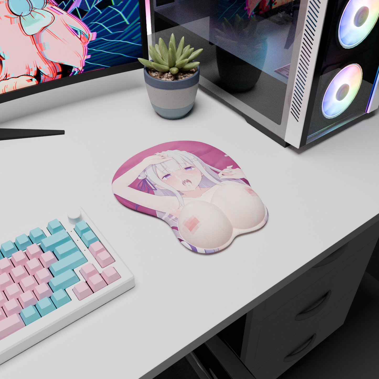 The "Frozen Elegance" NSFW Waifu Mousepad | Style D