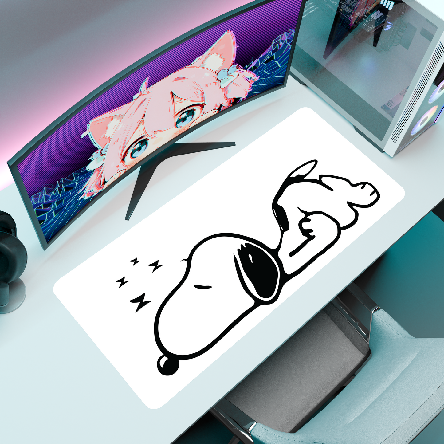 The "Cozy Doggo" Kawaii  Deskmat | Style C