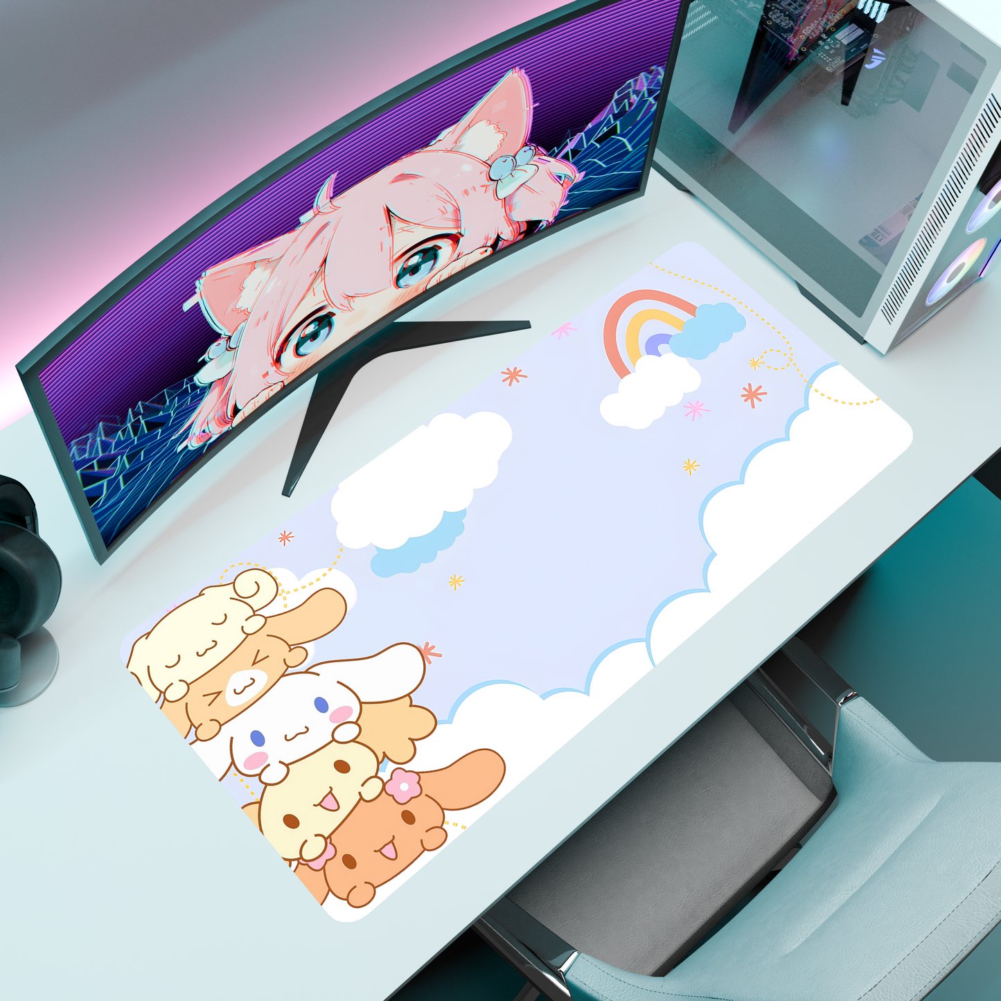 The "Cloudy Pup" Kawaii Deskmat | Style C