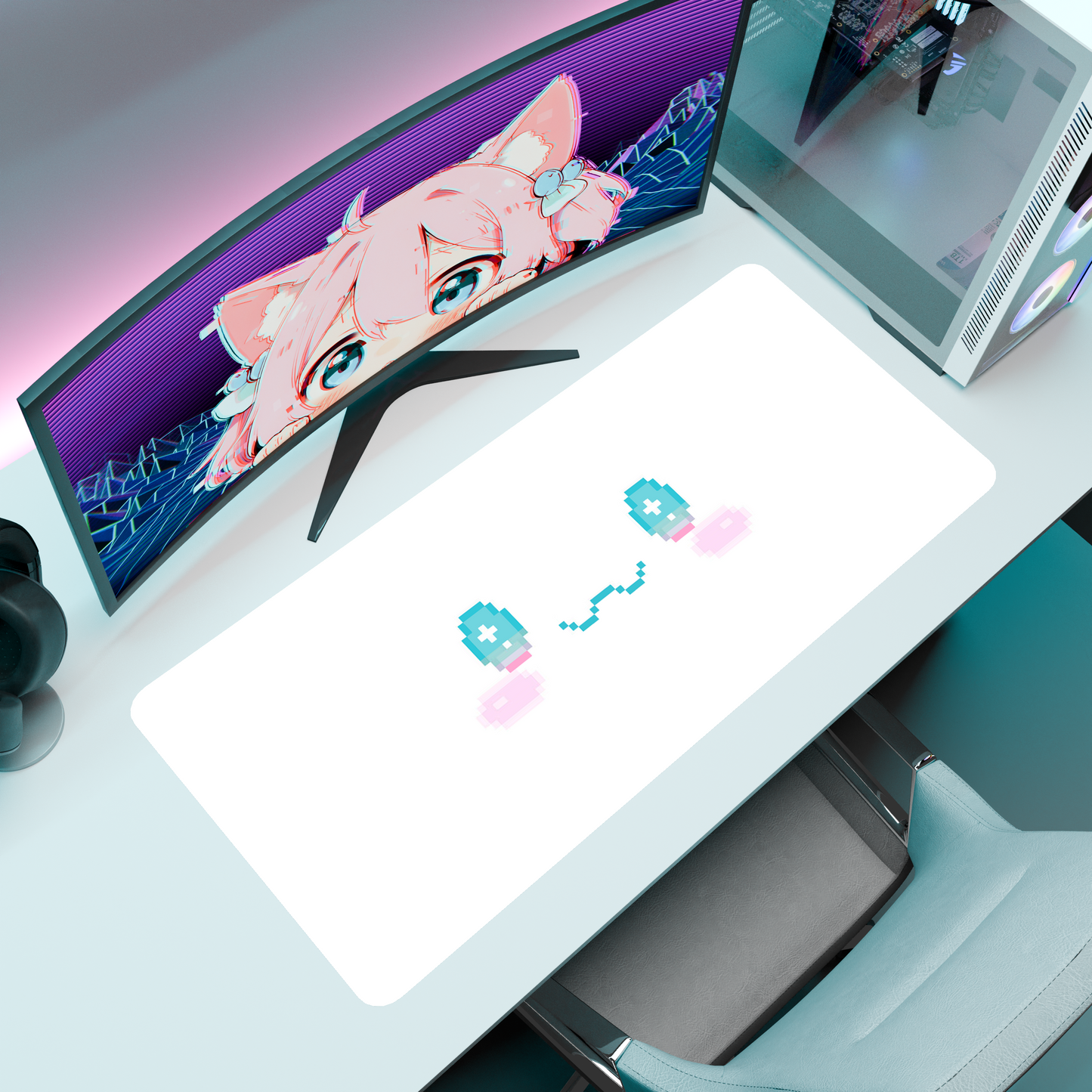 The "Cloudy Pup" Kawaii Deskmat | Style D