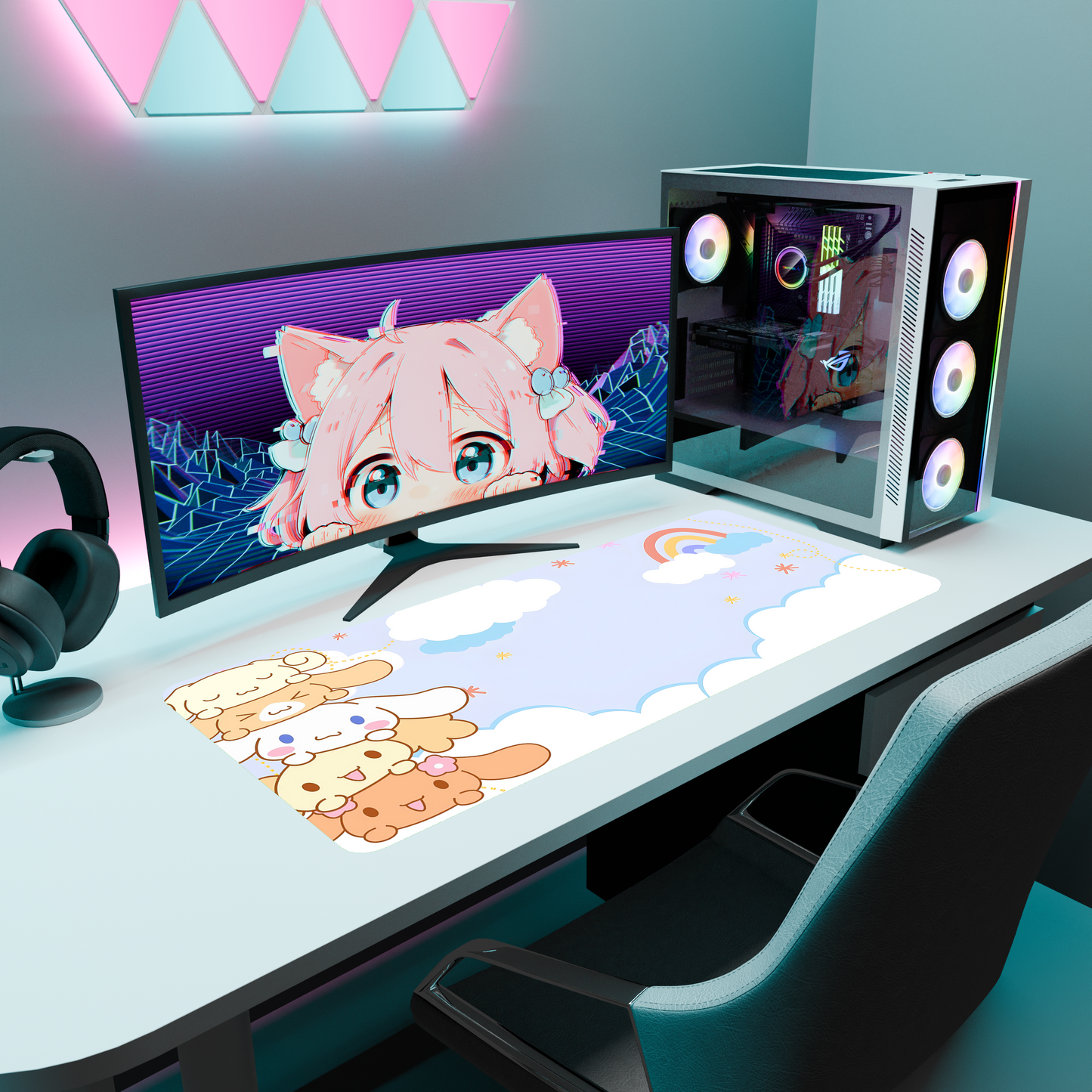 The "Cloudy Pup" Kawaii Deskmat | Style C