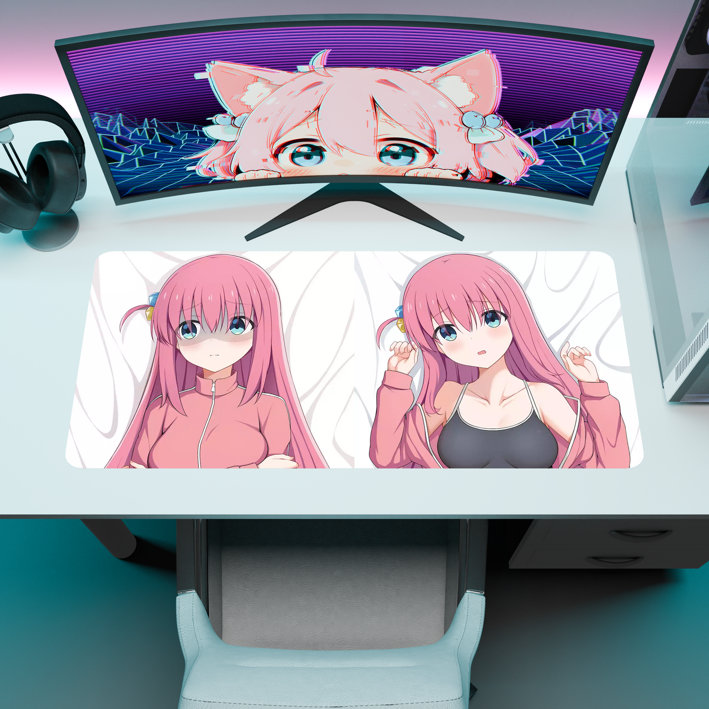 The "Shy Guitarist" Waifu Deskmat | Style B