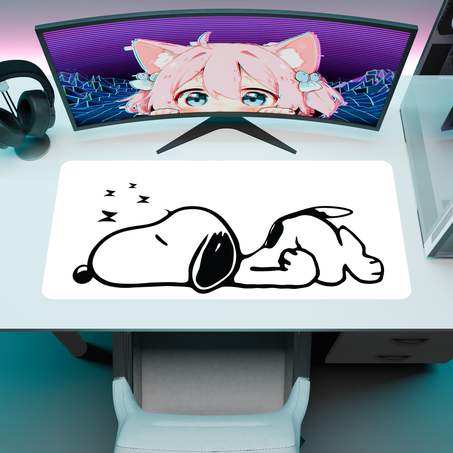 The "Cozy Doggo" Kawaii  Deskmat | Style C