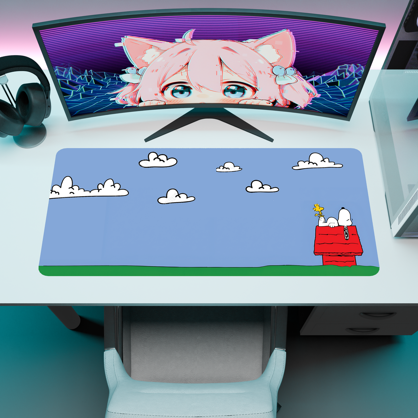 The "Cozy Doggo" Kawaii  Deskmat | Style B