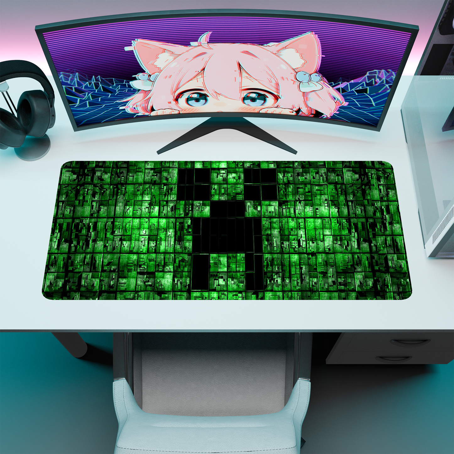 The "Pixelated Game" Kawaii Deskmat | Style C