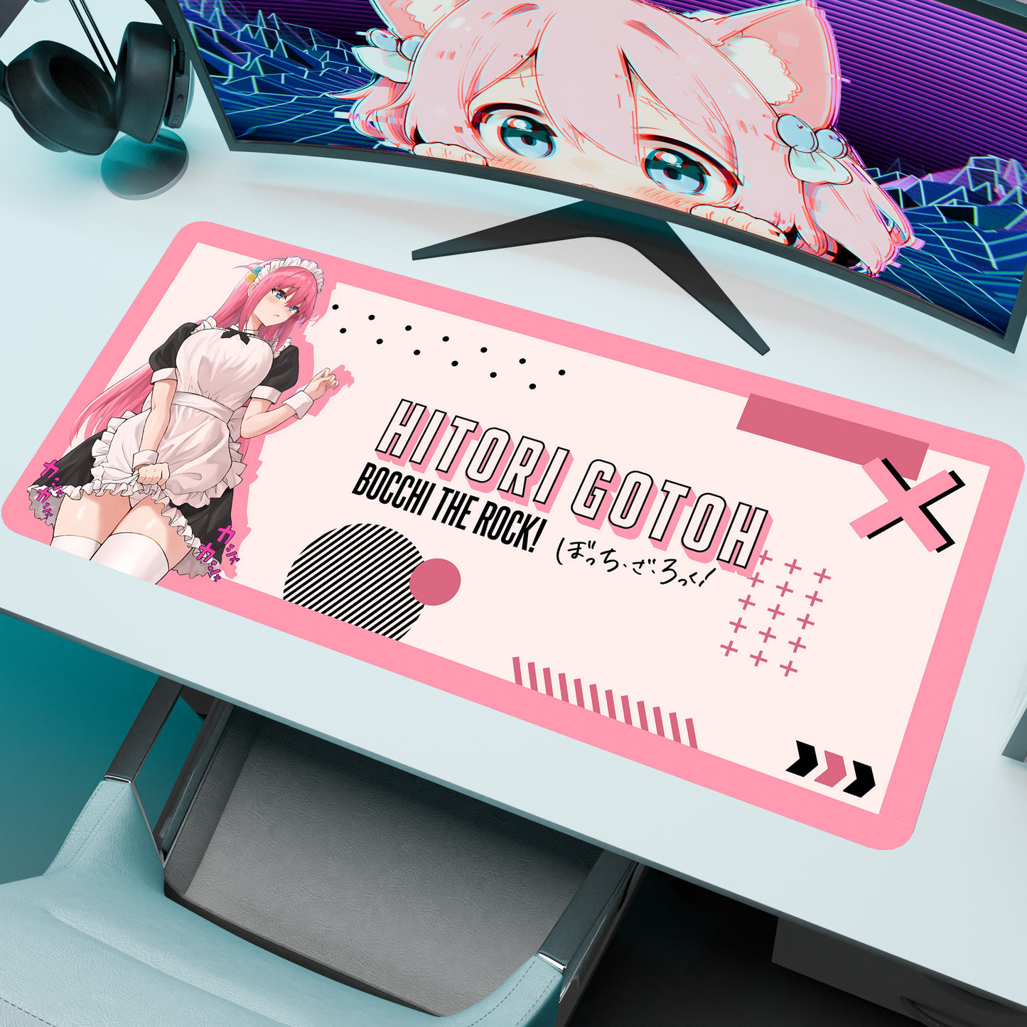 The "Shy Guitarist" Waifu Deskmat | Style A