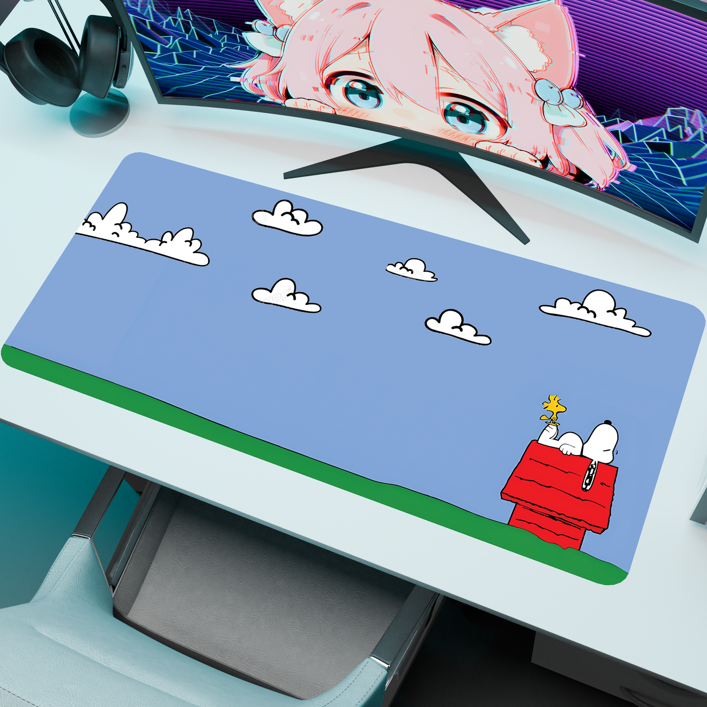 The "Cozy Doggo" Kawaii  Deskmat | Style B