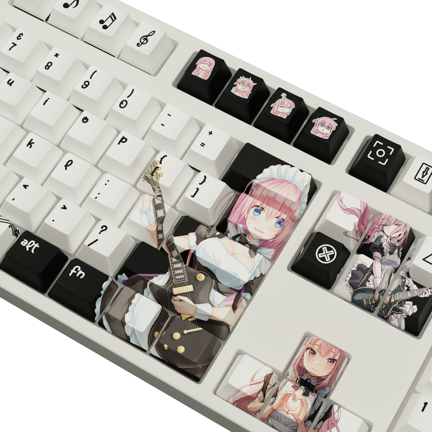 The "Shy Guitarist" Waifu Keycaps Set | Maid Cosplay