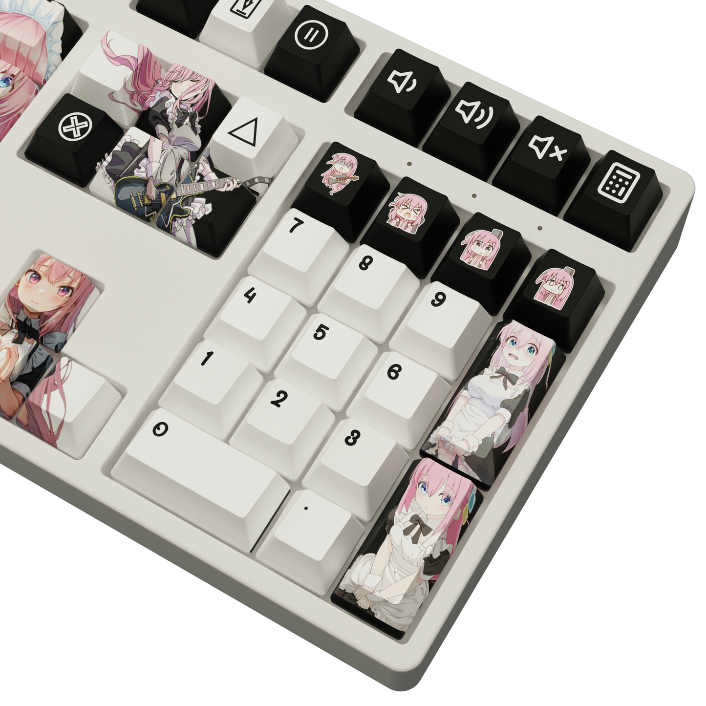 The "Shy Guitarist" Waifu Keycaps Set | Maid Cosplay