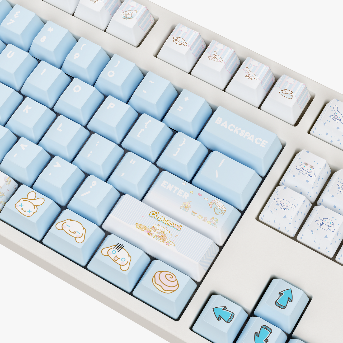 The "Cloudy Pup" Kawaii Keycaps Set