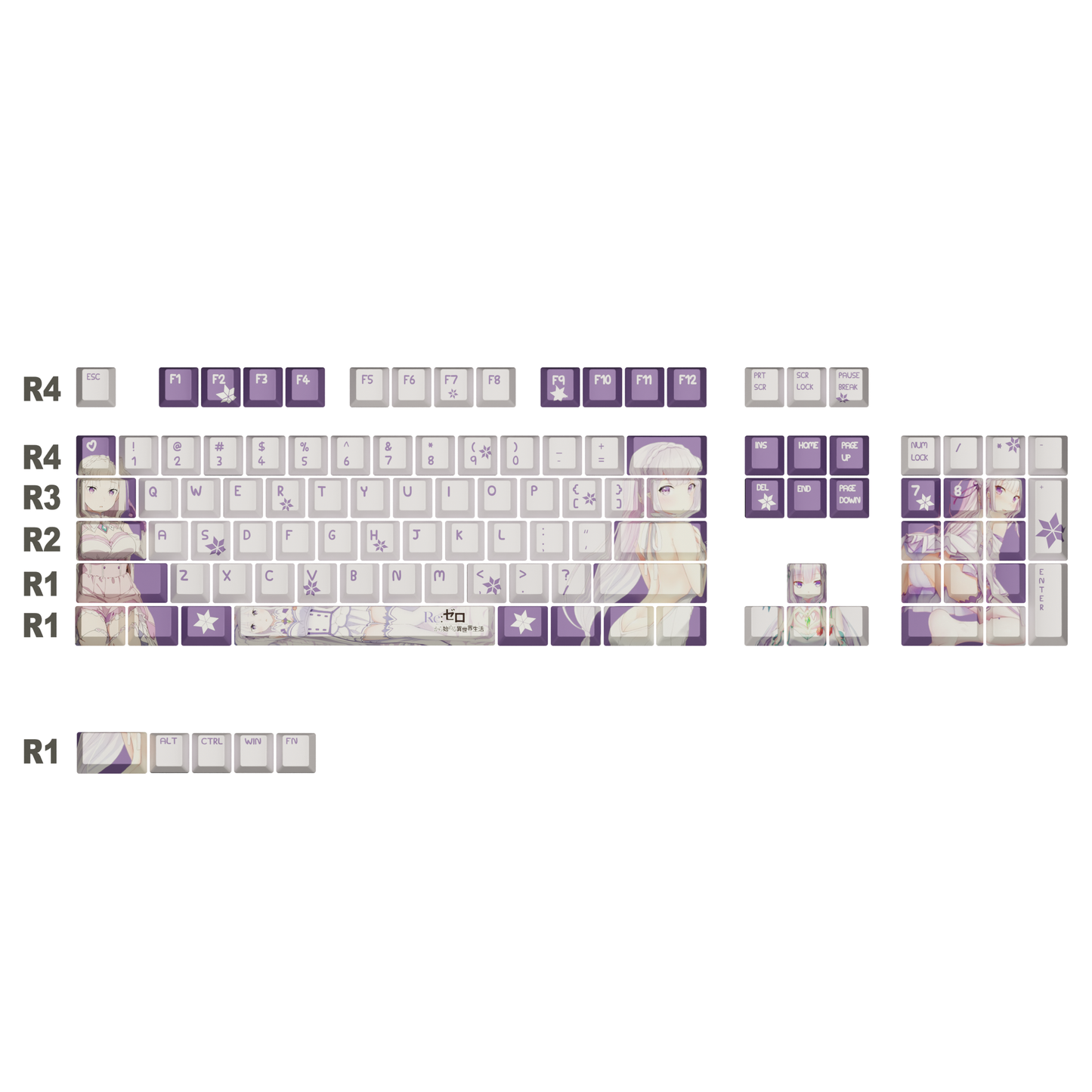 The "Frozen Elegance" Waifu Keycaps Set